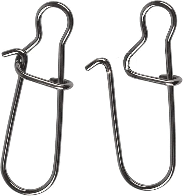 100-pak Duo Lock Snaps Størrelse 0-8 Sort Nice Snap Swivel Solid Rings Rustfrit Stål Fiskegrejssæt - Test: 26LB-220LB