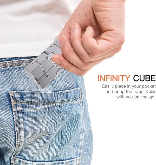 Fidget Cube Ny Version Fidget Fingerlegetøj - Metal Infinity Cube Prime til Stress- og Angstdæmpning/ADHD, Ultra Holdbare Sensoriske Gaver til Voksne og