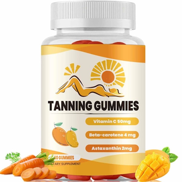 1-3X Bronze Bites Tanning Gummies Mango, 60 Gummies Super Tannin yellowA 60pcs 3pcs