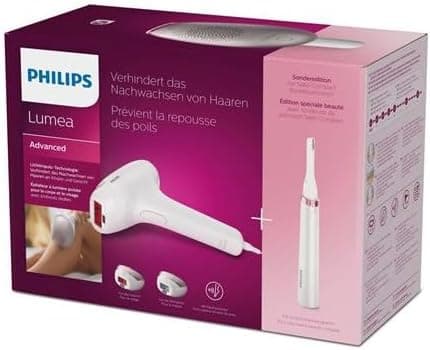Philips Lumea IPL Advanced, 3 tilbehør - hårfjerningsenhed plus Satin Compact pen-trimmer (BRI923/00)