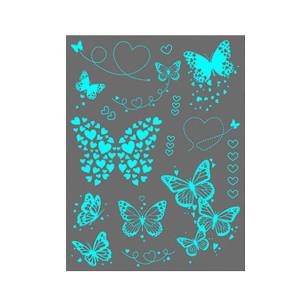 Luminous Fjärils Tattoo Stickers Ansikte Arm Stickers Luminous Ta  JSN-010 1pcs