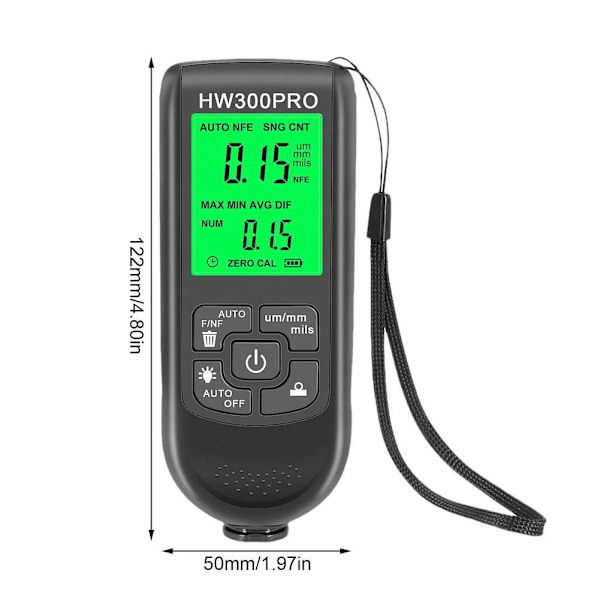 HW-300PRO Automatisk tjockleksmätare Digital bilfärgstestare A 1pcs