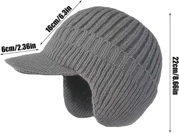 Stickad termisk mössa med brätte