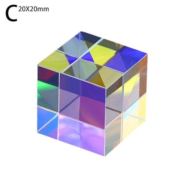 Magisk optisk glas kub dikroisk kub prisma RGB kombiner splitter 20*20mm One-size