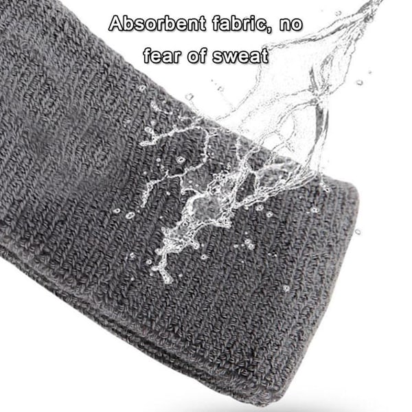 Yogaband Elastiskt Svettbands Hårband för Gym Träning grey 1pc