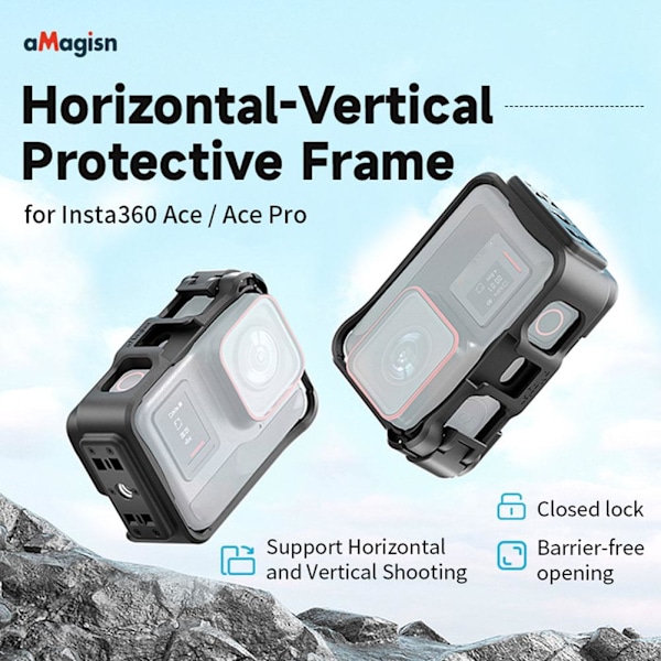 Skyddande hölje för Insta360 Ace Pro / Ace Metal Bezel blackB For Insta360 Ace
