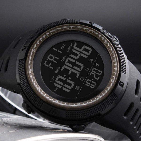 Watch Casual Alarm stötsäkert Armbandsur Mode Digital Spo Black One size