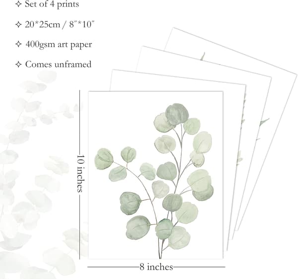 Botanisk Boho Badrumsinredning Väggkonsttryck - ORAMADE Salviagrön