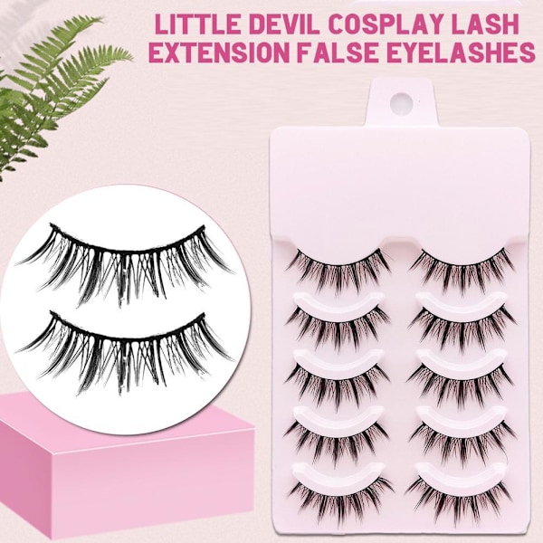 Little Devil Cosplay Lash Extension False Eyelashes 5 Pairs 3D H