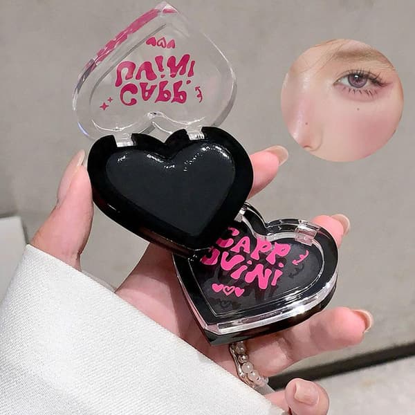 Magic Cheek Sort Blush Vandtæt Glat Blusher Jelly Creme Hjerteformet Sort Blush