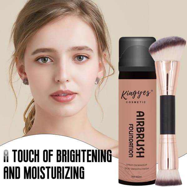 Airbrush Foundation Makeup Spray, Vanntett Full Dekning Foundation Double-headed + 1 flat-headed