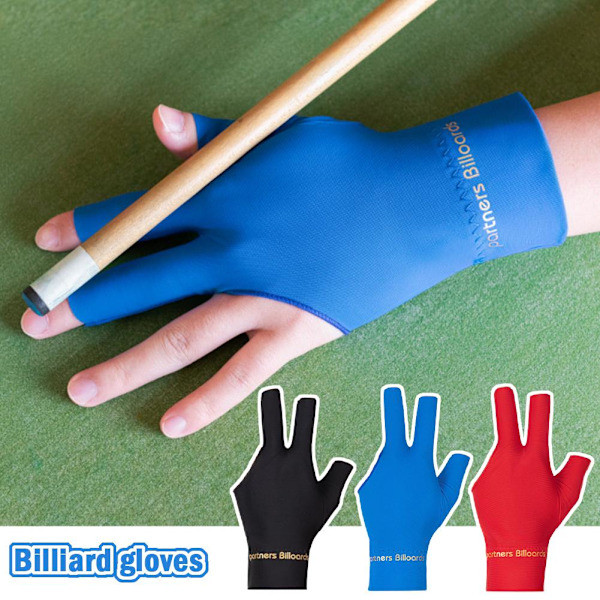 Nya handskar biljard 3 vänster tre fingrar hand öppen pool cue handskar Left handblack onesize