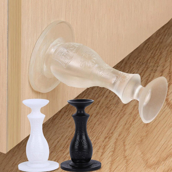Självhäftande dörrstopp i silikon, dämpande, dörrsugpropp, dörrhållare ❀ transparent 1pcs