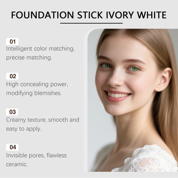 Mat Foundation Stick til Fedtet og Tør Hud - Mørk Tone 13g