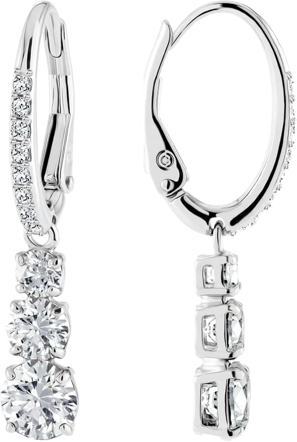 Swarovski Attract Trilogy øredobber, hvit, rhodiumbelagt
