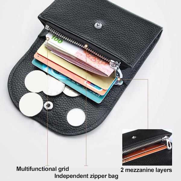 Plånbok Läder Myntplån Kortinnehavare Mini Minimalistisk Plånbok coffee onesize