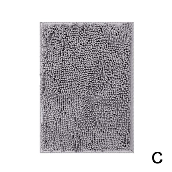 Halkskyddande Chenille Badrumsmatta Set Absorberande Matta Mattor Lo light gray Regular style