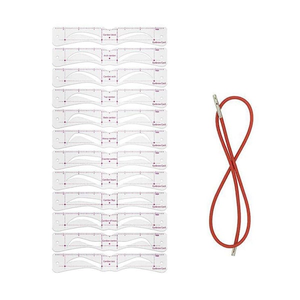 12 Style Fixerbar Ögonbrynsstencil Ett Steg Ögonbrynsstämpel Professionell Ögonbryn Ögonbrynsset Kortkit M9 Eyebrow card+rope One size
