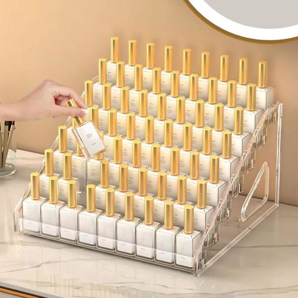 Transparent Akryl Display Rack Flerlagers Nagellack Skrivbord Butik Leksaksförvaring Verktyg Display T1y9 5-layer 1pcs