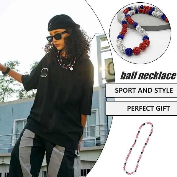 RJSQAQE Is-kollektion Halsband, Baseboll Bling Halsband, Rhinestones B one