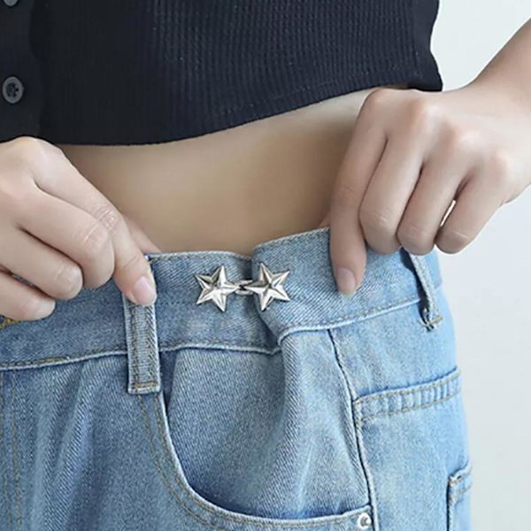 1 par multifunktionella Little Star midjespännen: Inga stansningar & Anti-Exp G4R6  silver onesize