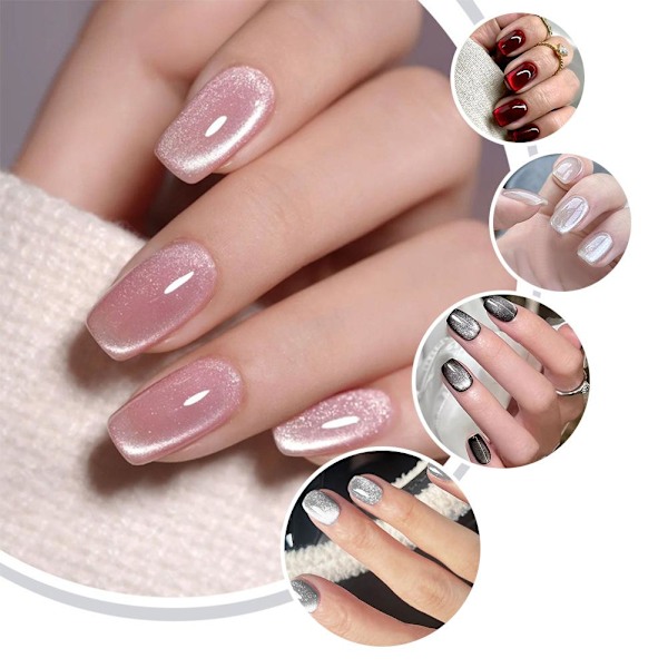 Cat Eye Effekt Press On Naglar UV Gel Polish Handgjorda Cat Eye Fake MY-2-24 24pcs