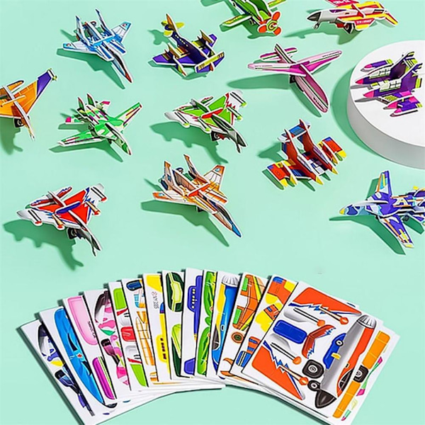 10/25x Utbildande 3D-tecknad pussel - 2024 Nya 3D-pussel för K plane 10pcs