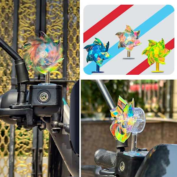 Elektrisk Motorcykel Cyklar Vindenergi Ljusstark Bländande Färg Liten Colorful windmill 1pc