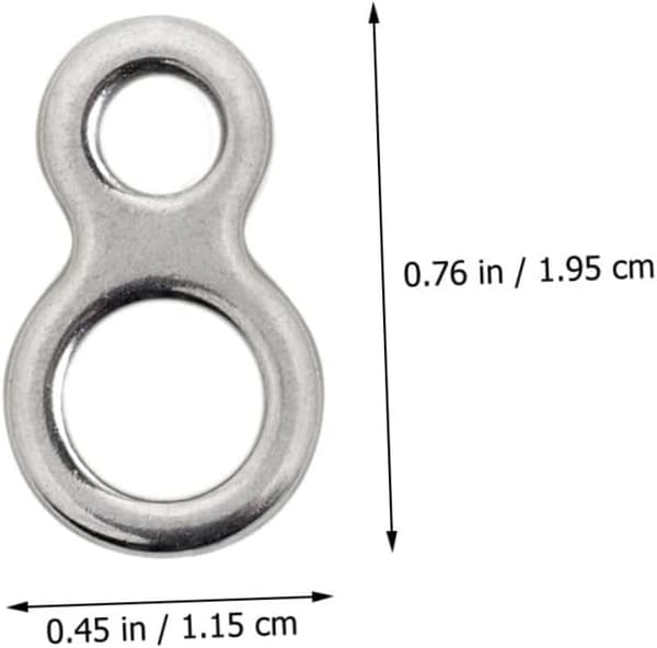 10 stk. kraftige figur 8 ringforbindere til fiskeri, dobbelt huller, rustfrit stål, splitringe