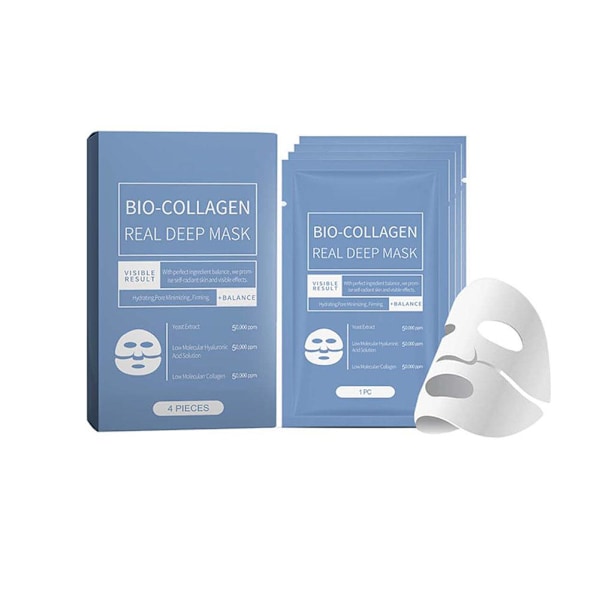 Djupverkande Kollagen Anti-rynk Lyftmask (4-pack) -- NY