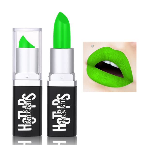 Sort Halloween Læbestift - Mørk Mat Læbefarve til Festlig Makeup Light green