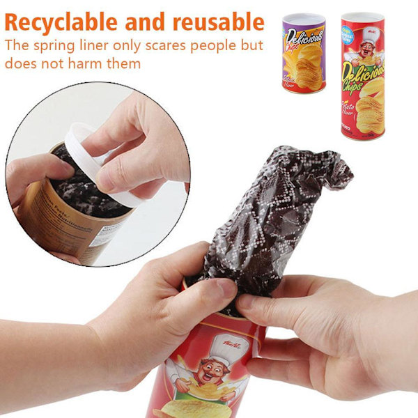 Listig Trick Potatischipsburk Nyhet Skämt Spratt Hoppande Orm Knepig large one-size