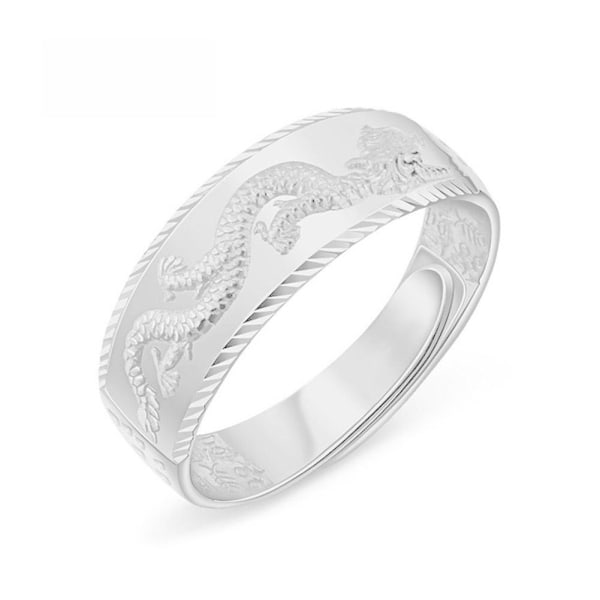 Herr Öppen Ring Dominerande Mode Ring Enkel Retro Herr Bredbrättad Accessoarer Mode W8K2 Silvery One size