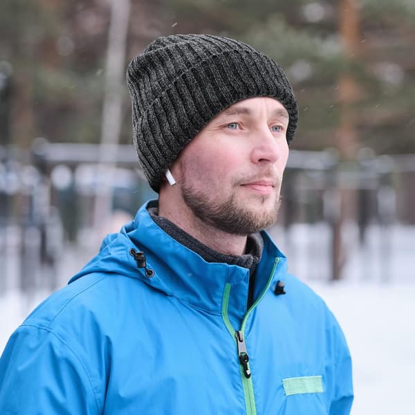 Vinterstrikket lue, unisex varm løpelue