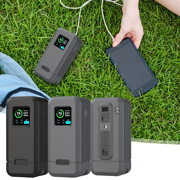 USB-C Powerbank 20000mAh Bärbar Laddare 200W Laddning Smart Display Gray 1pcs