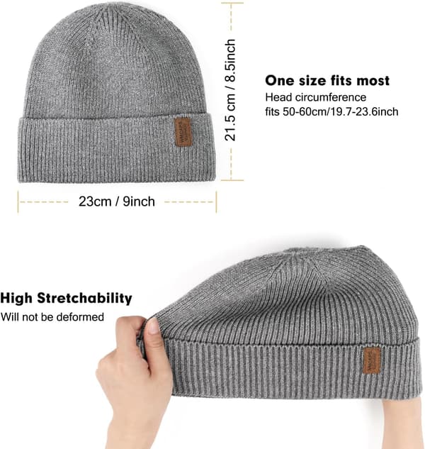 Unisex vinterstickad mössa, fleecefoder, mjuk och varm, skidmössa med mudd.