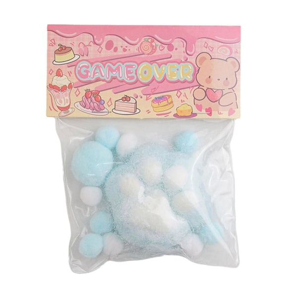 Supermjuk Kattfot Dekompressionsleksak Stor Silikon Flockad Katt  purple onesize