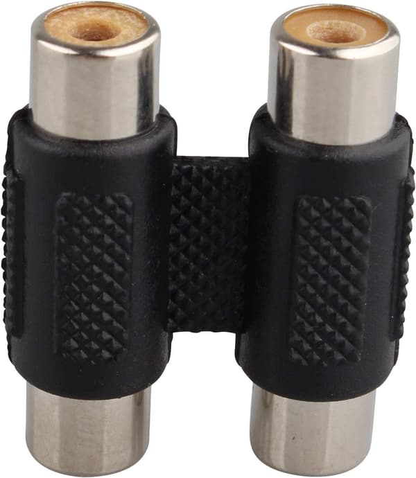 3 STK. Twin RCA Phono Samler - Dobbelt RCA Hun til Hun Kobling Audio