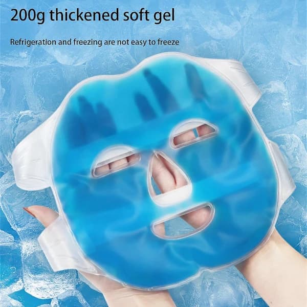Icemaske: blød ispose, fysisk kold kompres efter soleksponering, 200 ml.