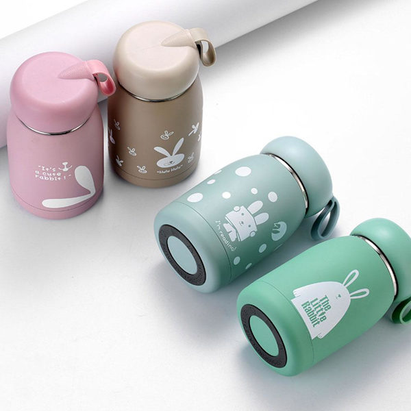 Söt Flaska Bärbar Termosmugg Isolering Kopp Kaffekopp Flaskor Vakuum H0 X5T4 green 320ml