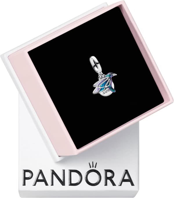 PANDORA-Kolibri dubbel dinglande berlock-Sterlingsilver-Med presentförpackning