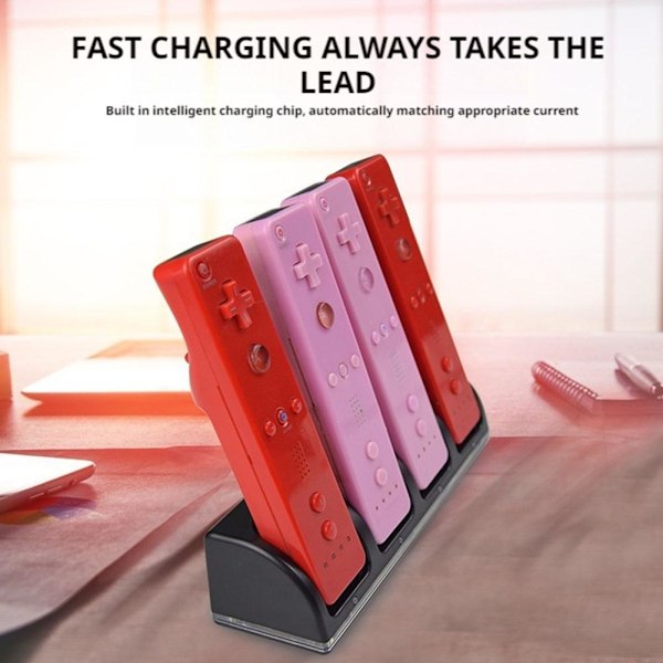4-i-1 Laddningsstation för Wii & Wii U Fjärrkontroll, Laddare white 1pcs