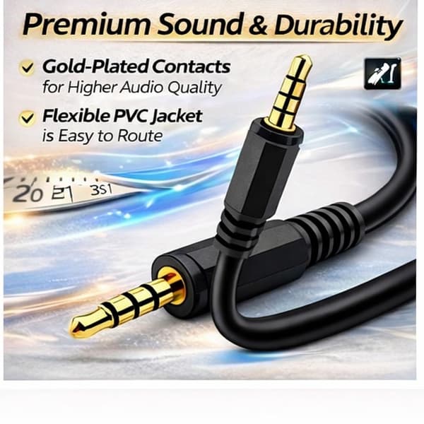 10-meter 3.5mm han stereo stik-til-stik lydkabel til salg.