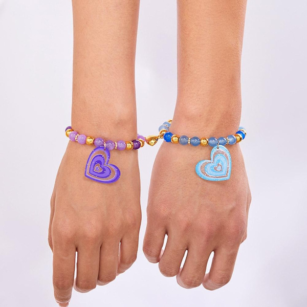 Handvävt Färgglatt Armband med Resin- och Glaspärlor Kärlek Vänskap Pararmband W0C8 A 3pcs