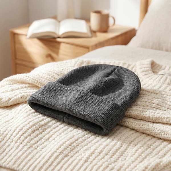 Elastisk dubbellager stickad vintermössa, unisex, varm och vindtät, håller dig varm.