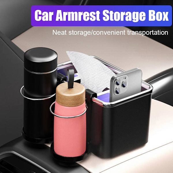Bil Armstöd Förvaringslåda Handduk Vattenkopphållare Bilkonsol Organizer✨w M0W1 U3E1 A 1pcs