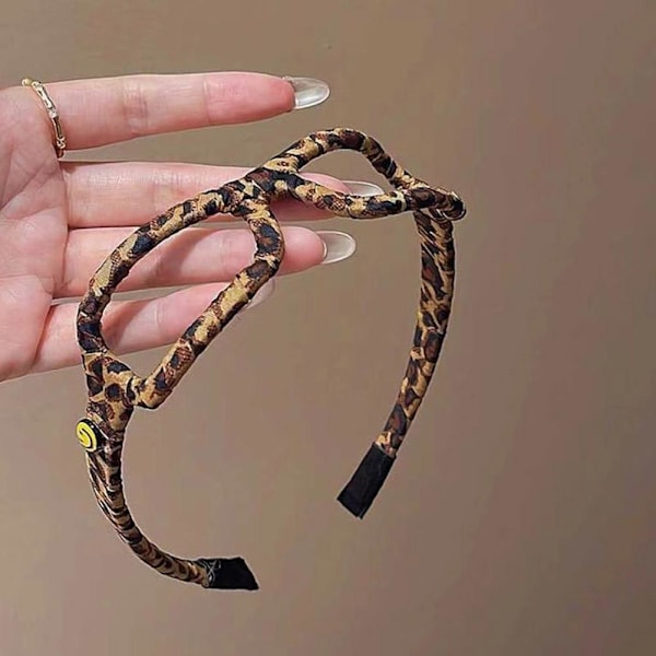 Leopardmönstrad Sammet Glasögonstil Hårband Utomhus All-match Hårprydnad Mode Högt Hårband Y6c9