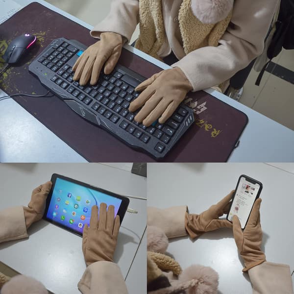 Vintervarme touchscreen-handsker til kvinder, touchscreen-tekst, fleeceforede vindtætte kørehandsker WG-2