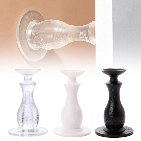 Självhäftande dörrstopp i silikon, dämpande, dörrsugpropp, dörrhållare ❀ transparent 1pcs