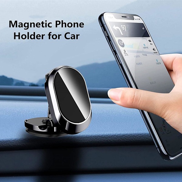 Uppgraderad Magnetisk Bilinstrumentbräda Mobiltelefonhållare Fäste 360°Ro silver One-size